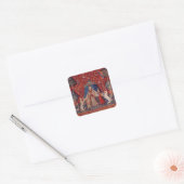 Lady en Unicorn Medieval Tapestry Desire Vierkante Sticker (Envelop)