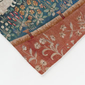 Lady en Unicorn Medieval Tapestry Hearing Fleece Deken (Hoek)