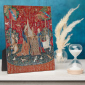 Lady en Unicorn Medieval Tapestry Hearing Fotoplaat (Zijkant)