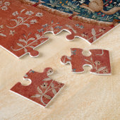 Lady en Unicorn Medieval Tapestry Hearing Legpuzzel (Zijkant)