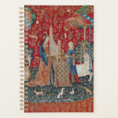 Lady en Unicorn Medieval Tapestry Hearing Planner (Voorkant)