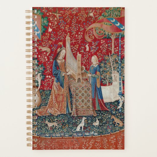 Lady en Unicorn Medieval Tapestry Hearing Planner (Voorkant)