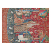 Lady en Unicorn Medieval Tapestry Hearing Tafelkleed (Voorkant (Horizontaal))