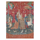 Lady en Unicorn Medieval Tapestry Hearing Tafelkleed (Voorkant)