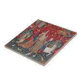 Lady en Unicorn Medieval Tapestry Hearing Tegeltje (Zijkant)