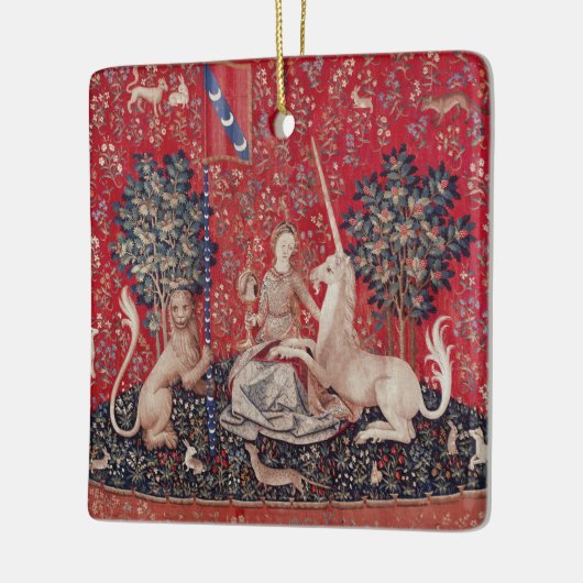 Lady en Unicorn Medieval Tapestry Sight Keramisch Ornament (Links)