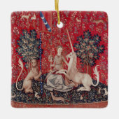 Lady en Unicorn Medieval Tapestry Sight Keramisch Ornament (Voorkant)