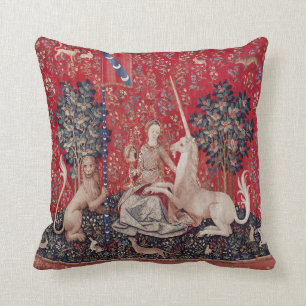 Lady en Unicorn Medieval Tapestry Sight Kussen