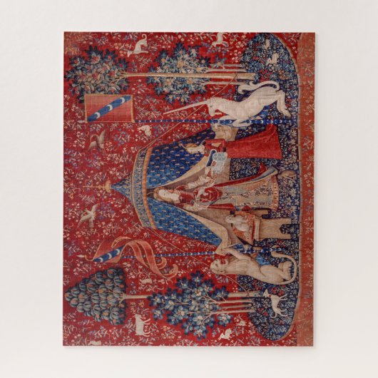 Lady en Unicorn Medieval Tapestry Sight Legpuzzel (Verticaal)