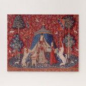 Lady en Unicorn Medieval Tapestry Sight Legpuzzel (Horizontaal)