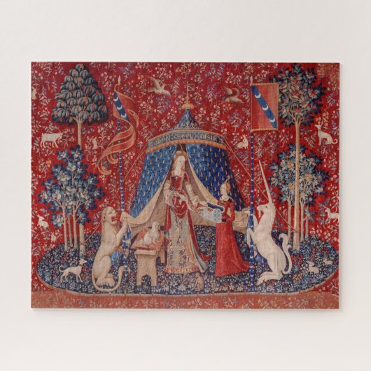 Lady en Unicorn Medieval Tapestry Sight Legpuzzel (Horizontaal)