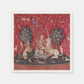 Lady en Unicorn Medieval Tapestry Sight Servet (Voorkant)