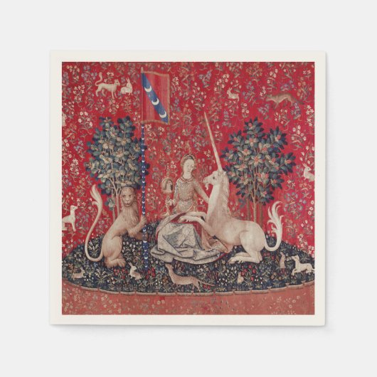 Lady en Unicorn Medieval Tapestry Sight Servet (Voorkant)