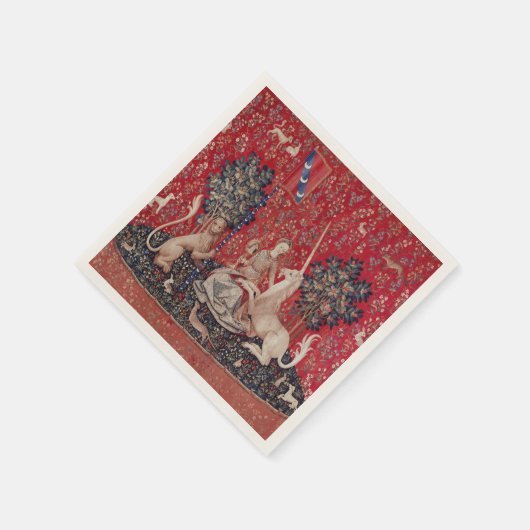 Lady en Unicorn Medieval Tapestry Sight Servet (Hoek)