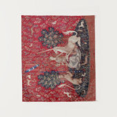 Lady en Unicorn Medieval Tapestry Sight Wandkleed (Voorkant)