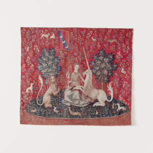 Lady en Unicorn Medieval Tapestry Sight Wandkleed