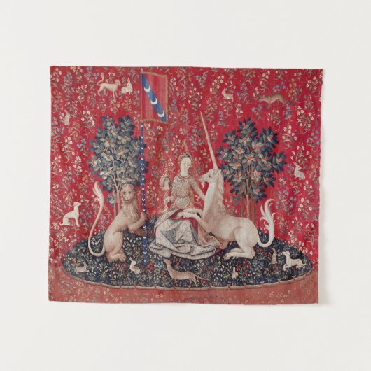 Lady en Unicorn Medieval Tapestry Sight Wandkleed (Voorkant (horizontaal))