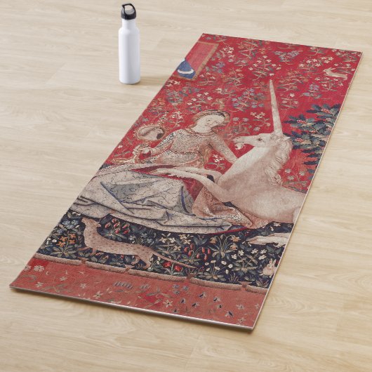 Lady en Unicorn Medieval Tapestry Sight Yogamat (In situ)