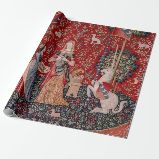 Lady en Unicorn Medieval Tapestry Smell Cadeaupapier (Uitgerold)