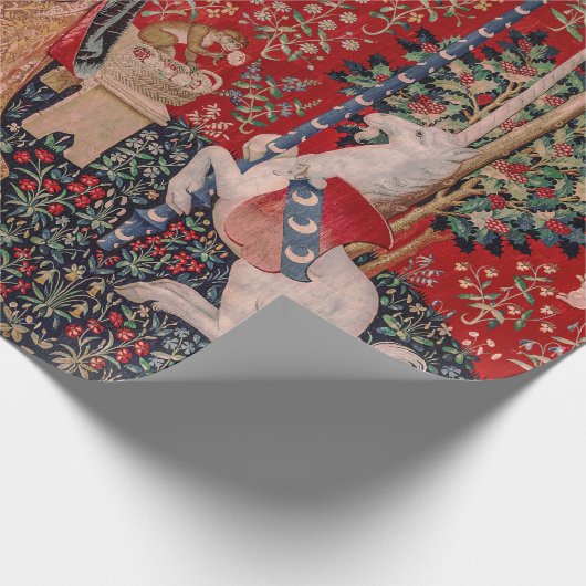 Lady en Unicorn Medieval Tapestry Smell Cadeaupapier (Hoek)