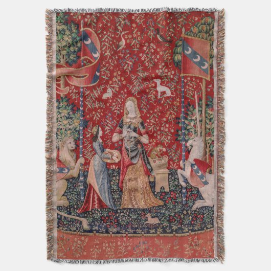Lady en Unicorn Medieval Tapestry Smell Deken (Voorkant Verticaal)