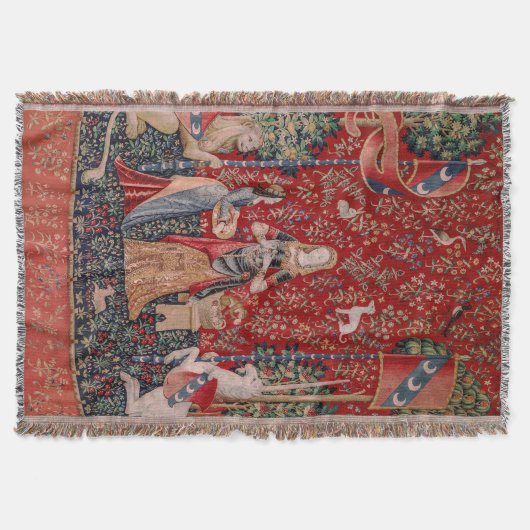 Lady en Unicorn Medieval Tapestry Smell Deken (Voorkant)