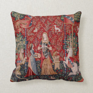 Lady en Unicorn Medieval Tapestry Smell Kussen