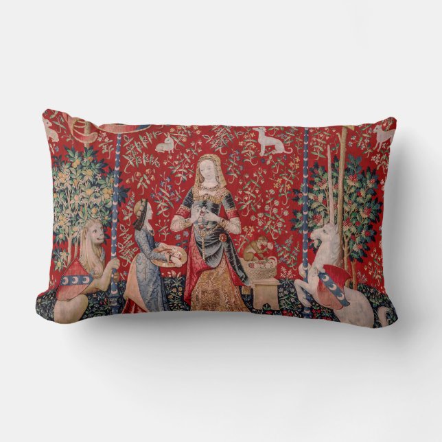 Lady en Unicorn Medieval Tapestry Smell Kussen (Voorkant)