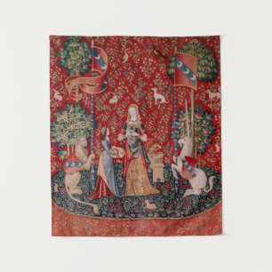 Lady en Unicorn Medieval Tapestry Smell Wandkleed