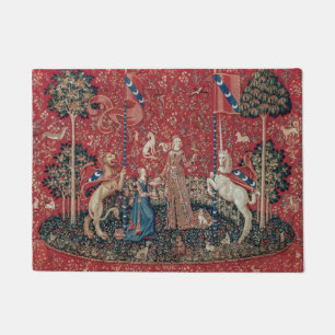 Lady en Unicorn Medieval Tapestry Taste Deurmat
