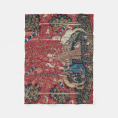 Lady en Unicorn Medieval Tapestry Taste Fleece Deken (Voorkant)