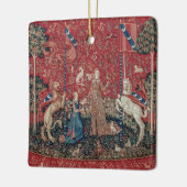Lady en Unicorn Medieval Tapestry Taste Keramisch Ornament (Links)