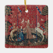 Lady en Unicorn Medieval Tapestry Taste Keramisch Ornament (Voorkant)