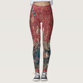 Lady en Unicorn Medieval Tapestry Taste Leggings (Voorkant)