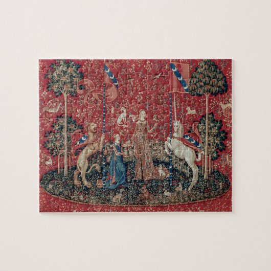 Lady en Unicorn Medieval Tapestry Taste Legpuzzel (Horizontaal)