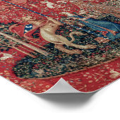 Lady en Unicorn Medieval Tapestry Taste Poster (Hoek)