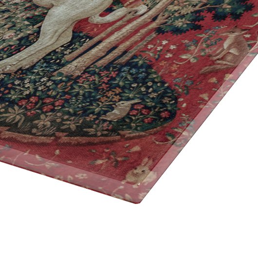 Lady en Unicorn Medieval Tapestry Taste Snijplank (Hoek)