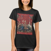 Lady en Unicorn Medieval Tapestry Taste T-Shirt (Voorkant)