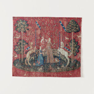 Lady en Unicorn Medieval Tapestry Taste Wandkleed