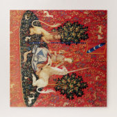 LADY EN UNICORN Sight, Leeuw, Bloemen, dieren Legpuzzel (Horizontaal)