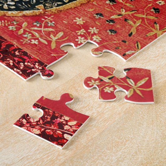 LADY EN UNICORN Smell, Lon, Bloemen, Dieren Legpuzzel (Zijkant)