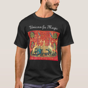 LADY EN UNICORN VOOR MAGIC Fantasy Flowers,Animals T-shirt