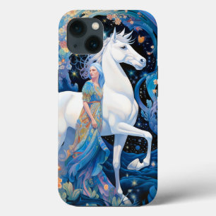 Lady en White Horse Fantasy Kunst Case-Mate iPhone Case