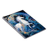 Lady en White Horse Fantasy Kunst Notitieboek (Rechterzijde)