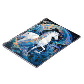 Lady en White Horse Fantasy Kunst Notitieboek (Linkerzijde)