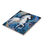 Lady en White Horse Fantasy Kunst Tegeltje (Zijkant)