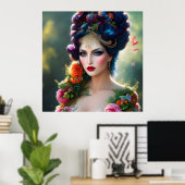  Lady Fairy Queen Roos Flowers Poster (Thuiskantoor)