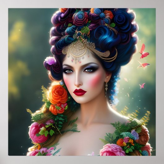  Lady Fairy Queen Roos Flowers Poster (Voorkant)