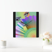 Lady Fan Clock Vierkante Klok (Huis)
