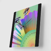 Lady Fan Clock Vierkante Klok (Hoek)